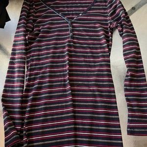 garage long sleeve striped dress.